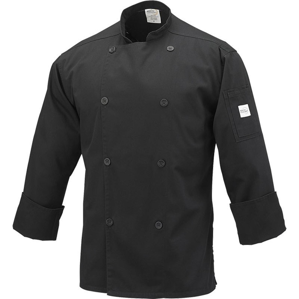 NWT Mercer Culinary unisex chef jacket in‎ black, size 8X